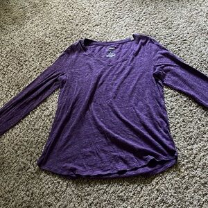 Purple long sleeve, V neck, size small